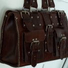 DARK BROWN/MAHOGANY MOROCCAN GENUINE LEATHER HANDBAG BAG