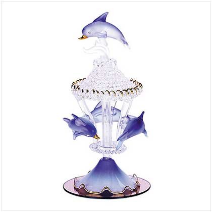 COLOR GLASS CAROUSEL DOLPHINS