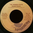MARGARET BECKER--""THE HUNGER STAYS"" (4:06)/""IMMIGRANT'S DAUGHTER"" (4:25) 45 RPM 7"" Vinyl