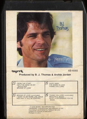 B.J. THOMAS--HAPPY MAN 8-Track Tape