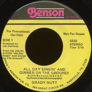 GRADY NUTT--"ALL DAY SINGIN' AND DINNER ON THE GROUND!"/"MRS. MIDDLETON TAKES THE PLUNGE" 45 RPM 7"