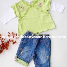 100% NEW Girls Top Set ( Double Sleeve Top and Jean) - next Children's Wear