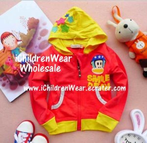 100% NEW Unisex Monkey Red Zip Hoodies - Wholesale Children's Wear