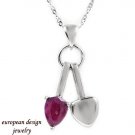 1.30ctw Genuine Ruby Sterling Silver Necklace