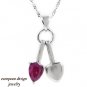 1.30ctw Genuine Ruby Sterling Silver Necklace