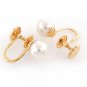 14k Gold 7 mm White Pearl Screwback Earrings