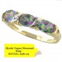10K Gold 1.8ctw Mystic Topaz And Diamond Ring Size 7
