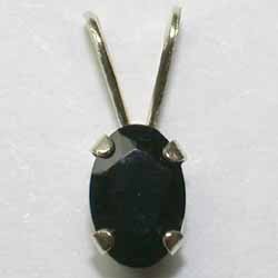 10K Gold Genuine Black Onyx Oval Pendant