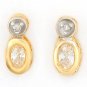 10k Gold Genuine Diamond And Cubic Zirconia Earrings