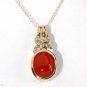 10K Gold Genuine 2.05ctw Agate and Diamond Necklace