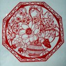 Beautiful Paper Cut flower basket gardenia product  #021