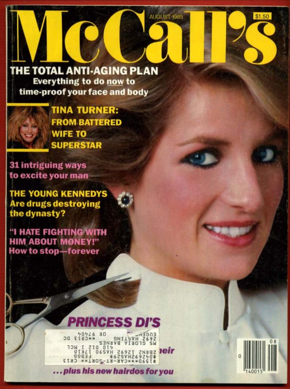 McCalls Magazine - August 1985 - Princess Diana , Tina Turner