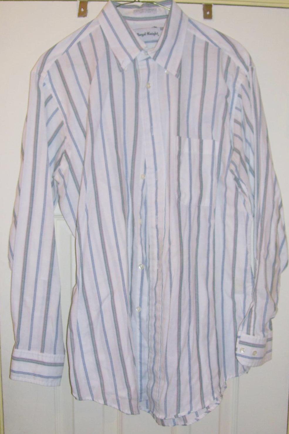 Vintage Men's Royal Knight Striped Shirt, Size: 16