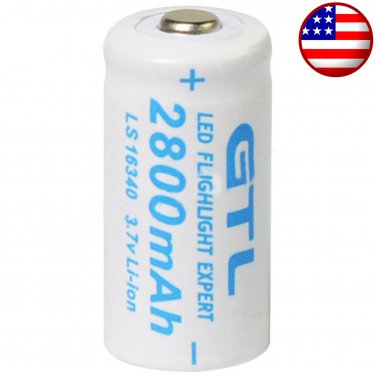 4x Rechargeable 3.7V batteries ; CR123A , 123A , CR123 , 16340 , CR17345