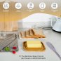 Glass Butter Dish with Wooden Bamboo Lid for 250g Butter, BPA-Free