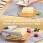Glass Butter Dish with Wooden Bamboo Lid for 250g Butter, BPA-Free