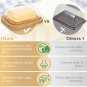 Glass Butter Dish with Wooden Bamboo Lid for 250g Butter, BPA-Free