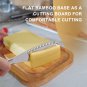 Glass Butter Dish with Wooden Bamboo Lid for 250g Butter, BPA-Free