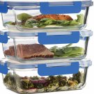 3 Glass Food Storage Containers, Leak Proof, BPA-Free, Air Tight