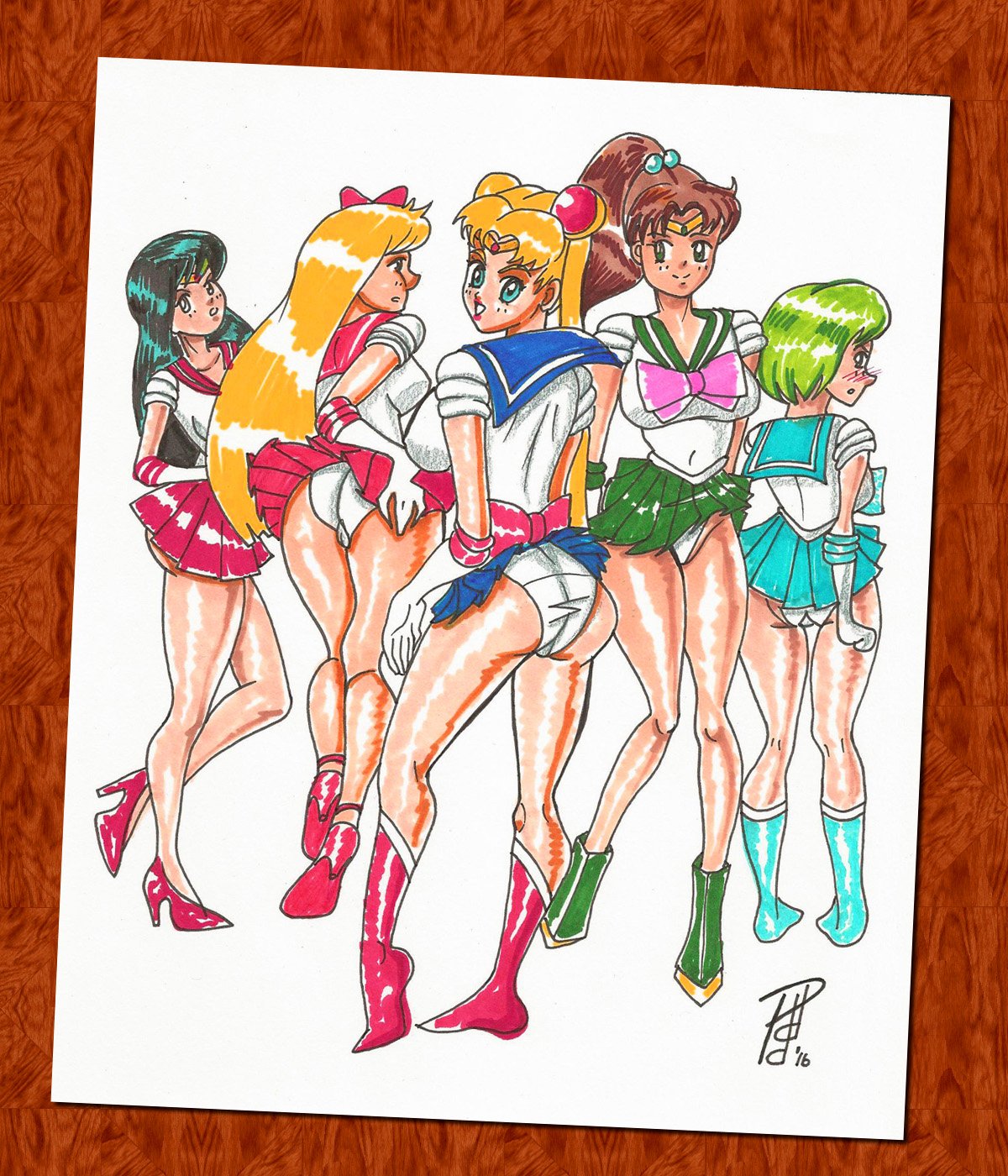 Sexy Sailor Scouts Booty 8 5 X 10 5 Original Marker