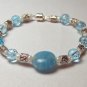 Cloudy Blue and Silver Beaded Bracelet