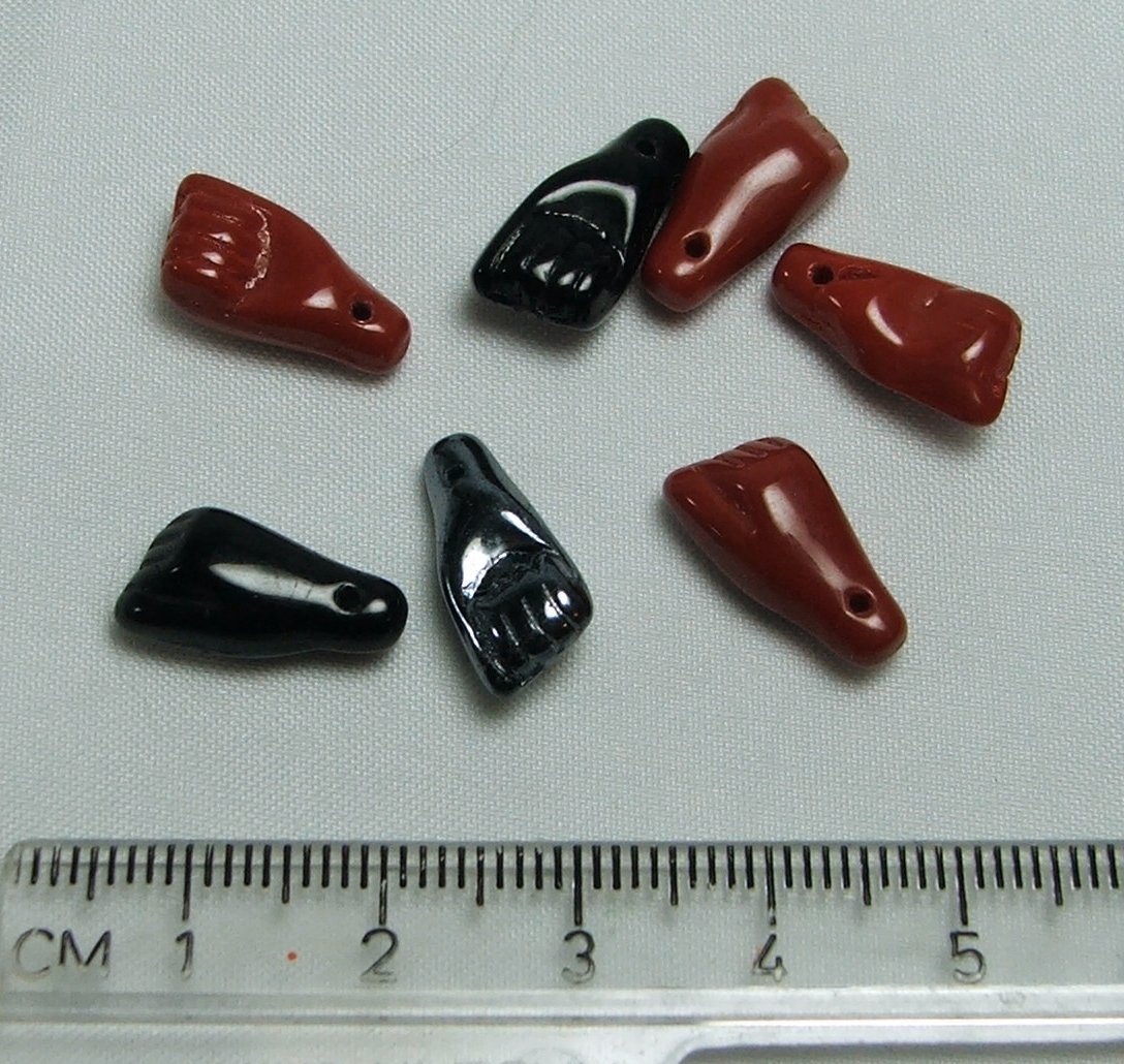Czech Pressed Glass Hand-shaped Beads Lot