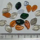 Czech Pressed Glass Leaf-shaped Beads Lot