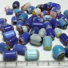 Blue and Red Chevron Glass Beads Lot