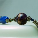 Blue and Purple Glass Beaded Choker Necklace