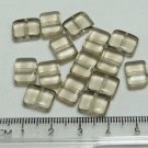 Czech Pressed Glass Puffed Rectangle Clear Beads Lot