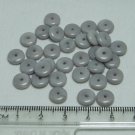 Czech Pressed Glass Dove Grey Spacer Disc Beads Lot