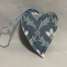 Williamsburg Blue Skinny Heart Folksy Fabric Ornament