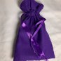 Purple and Gold Drawstring Bag: Thin Purple Ribbon Closure