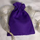 Purple and Gold Drawstring Bag: Gold Mesh Ribbon Closure