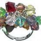 Genuine color Czech Crystal Rhodium Silver Ring