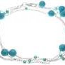 Genuine Blue Pearl Turquoise Color Mother Of Pearl Adjustable Belly Chain