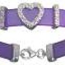 18K White Gold Plated Sterling Heart Rubber Bracelet HOT SELLER
