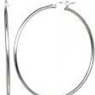 Platinum Clad 50mm Round Hoop Earrings