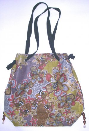beach bag  , womens boho fabric bag purse , hippy hippie student purse