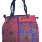 hand sewn and paint , womens boho fabric bag purse , hippy hippie student shoulder bag