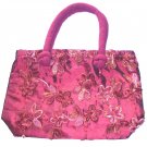 embroidered zippers tote bag , womens silk bag # 02