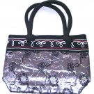 embroidered zippers tote bag , womens silk bag ,conservative gift for old lady