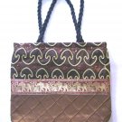 embroidered zippers tote bag , womens silk bag ,conservative gift for old lady