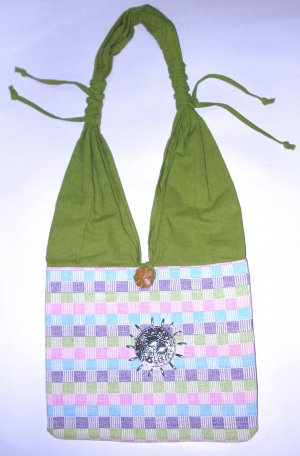 classic plaid natural cotton bag , sweet ladies purse  , student shoulder bag Back to school Sale