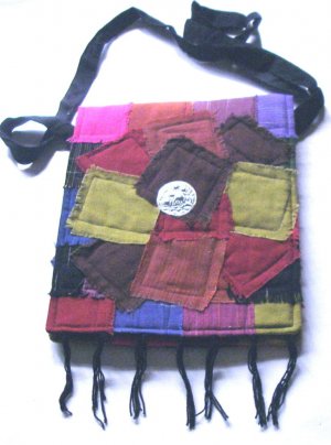 patchwork hippie bag , boho patchwork student bag for simply woman girl and artist  crossbody