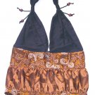 threads silk purse in orange clay , boho hippie bag
