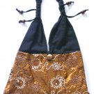 threaded floral silk purse , beautiful boho hippie bag