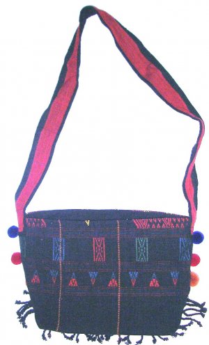 multi-colors hill tribe shoulder bag , boho hippie pouch
