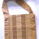 brown natural cotton pouch crossbody shoulder bag , mens womens unisex