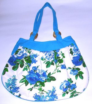 SALE! boho hippie hippy purse fabric bag , blue roses for womens girl's lady's and student